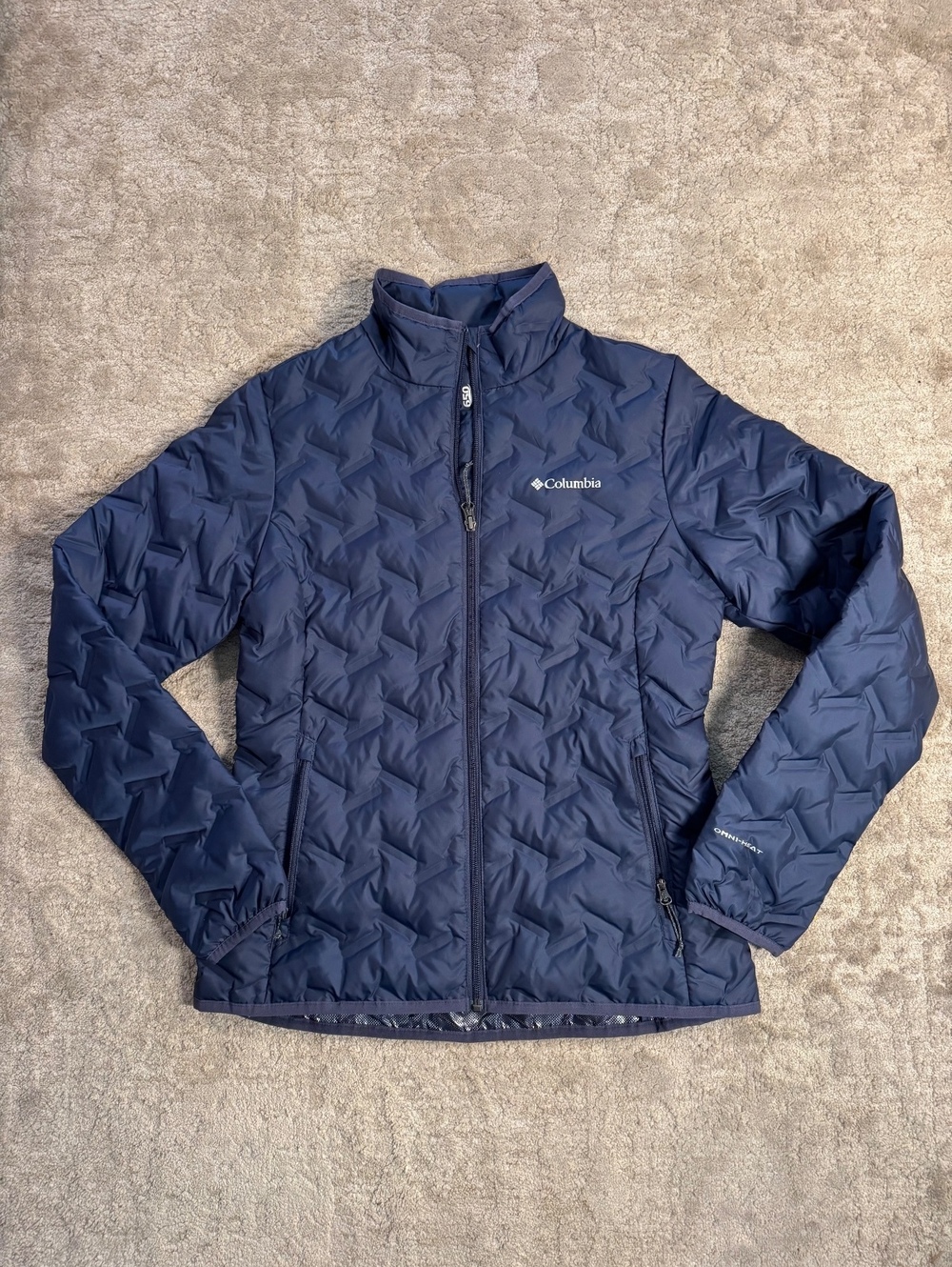 Columbia Women's Navy Blue Lightweight Puffer Jacket, Size Small